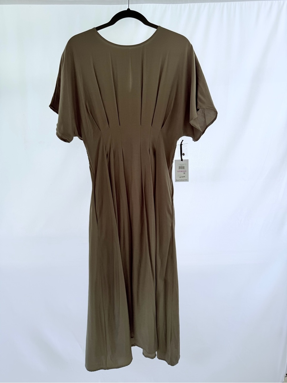 Kensie Dolman sleeve  cinched-waist midi dress